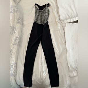 KORAL unitard bodysuit with houndstooth top size XS